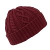 cappello in puro cashmere uomo donna a trecce con risvolto colore bordeaux