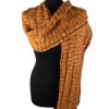 sciarpa uomo donna bambino in lana di colore arancione realizzata a costa 3x3