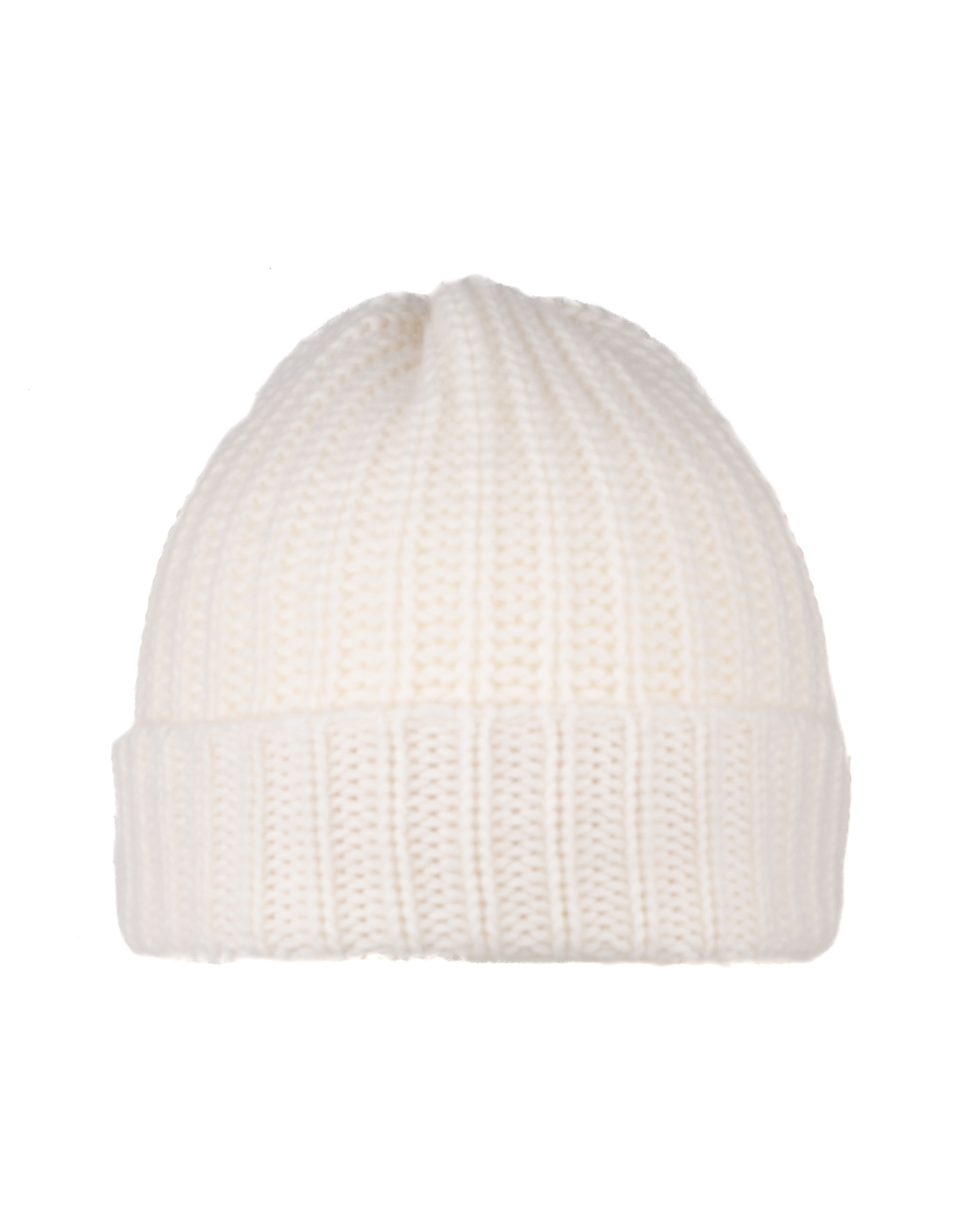 cappello in puro cashmere per donna in maglia perlata di colore bianco panna